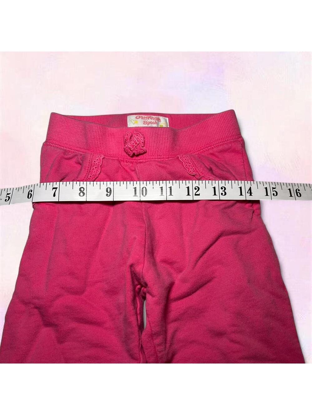 Osh Kosh Pink Toddler Pants With Lace Frill Size 18 Months - Picture 3 of 6